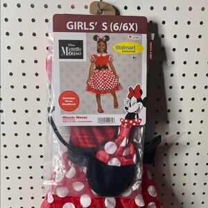 NWT Disney Minnie Mouse Red Polka Dot Dress with Headband (Girls’ Small)